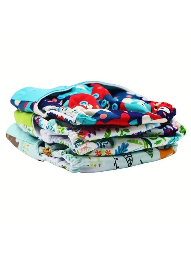 Green Bear 3pcs Washable Reusable Adjustable Cloth Diaper Set for Babies 0 2 Years - Image 5
